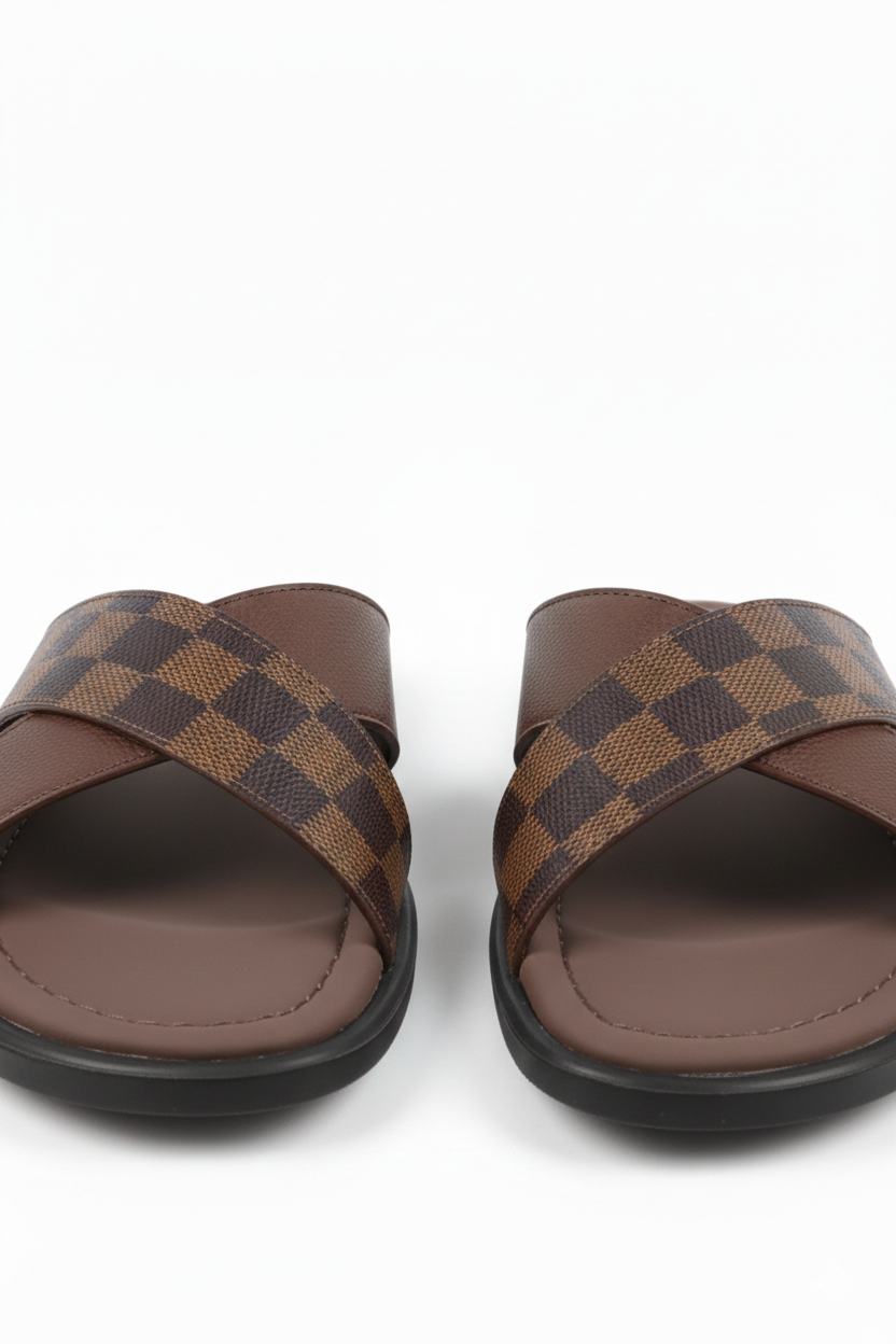 Louis Vuitton Crossover Strap Men's Sandal brown