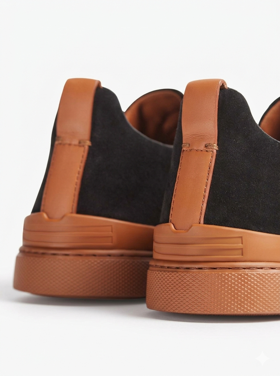 ZEGNA Triple Stitch "Black/Brown "