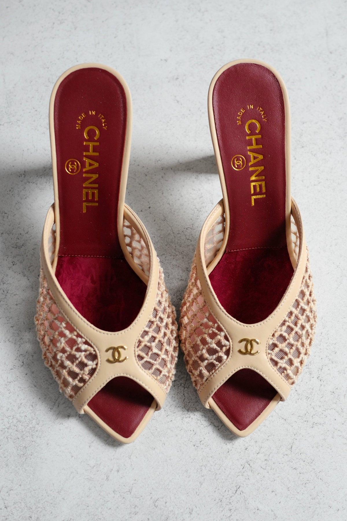 Chanel Coco Beach Mules "Beige"