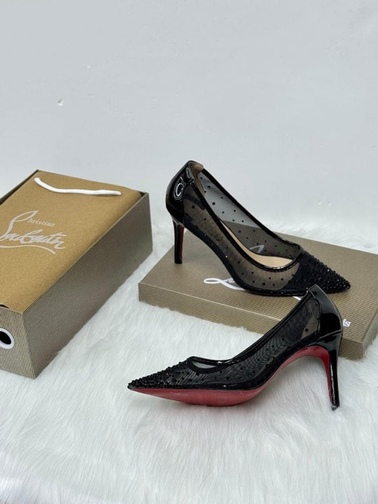 Christian Louboutin Follies Strass Pumps, "Black"