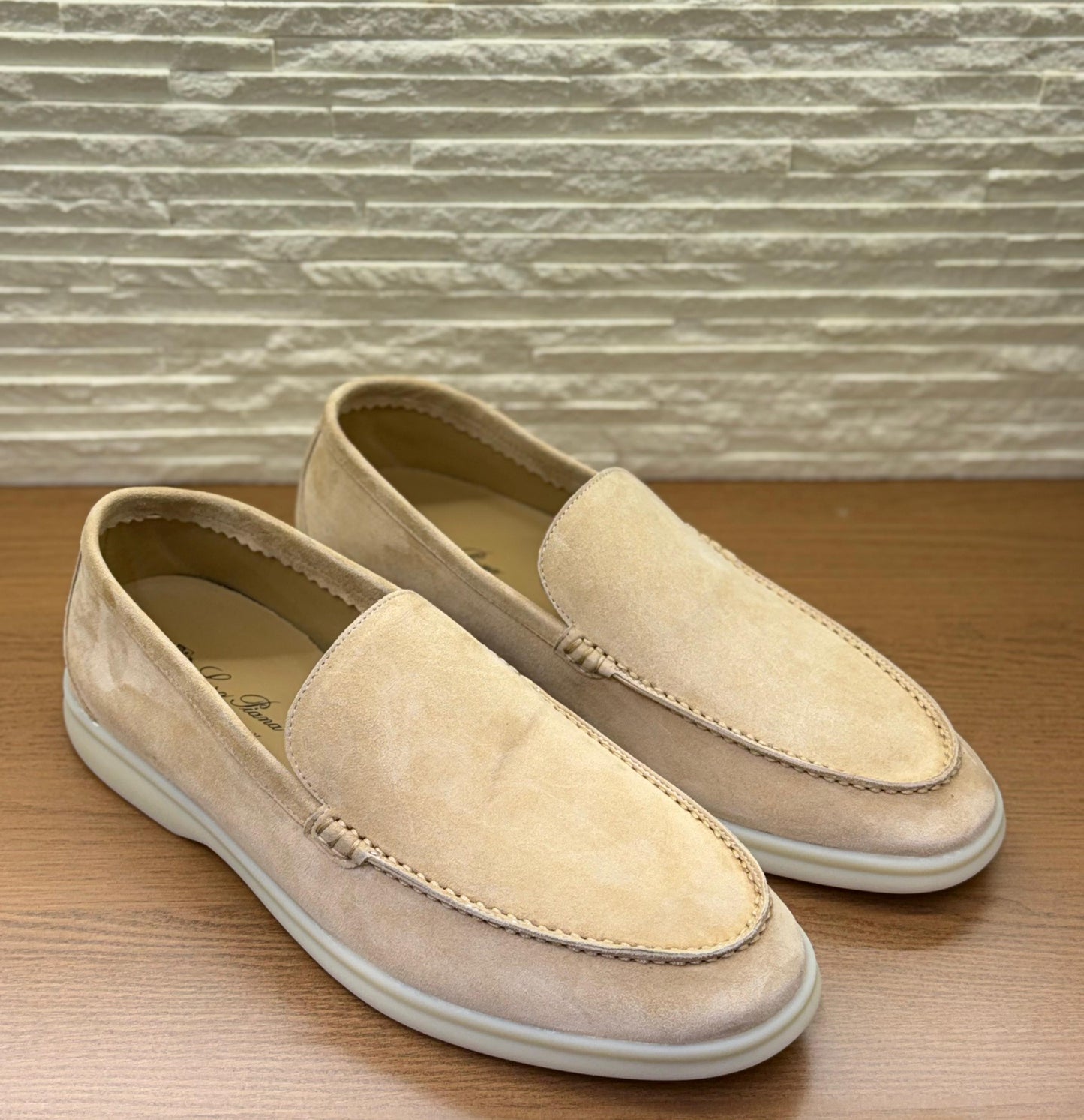Loro Piana Suede Loafers "Light Beige"