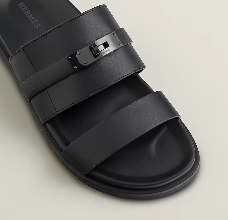 Hermés Jackson Sandal "Black" plain leather