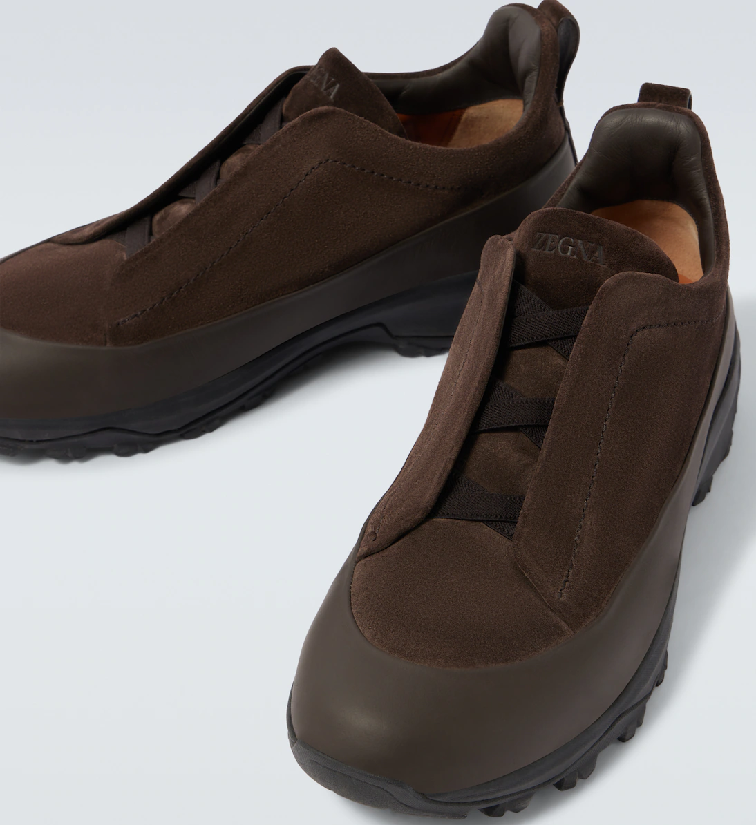 ZEGNA Triple Stitch Monte Sneakers "Dark Brown"