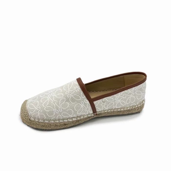 "Loewe Anagram Espadrilles – White/Beige"