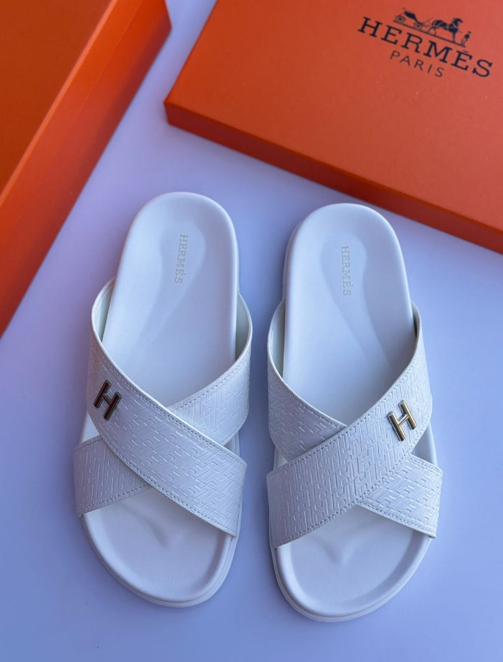 Hermes Slipper "White"