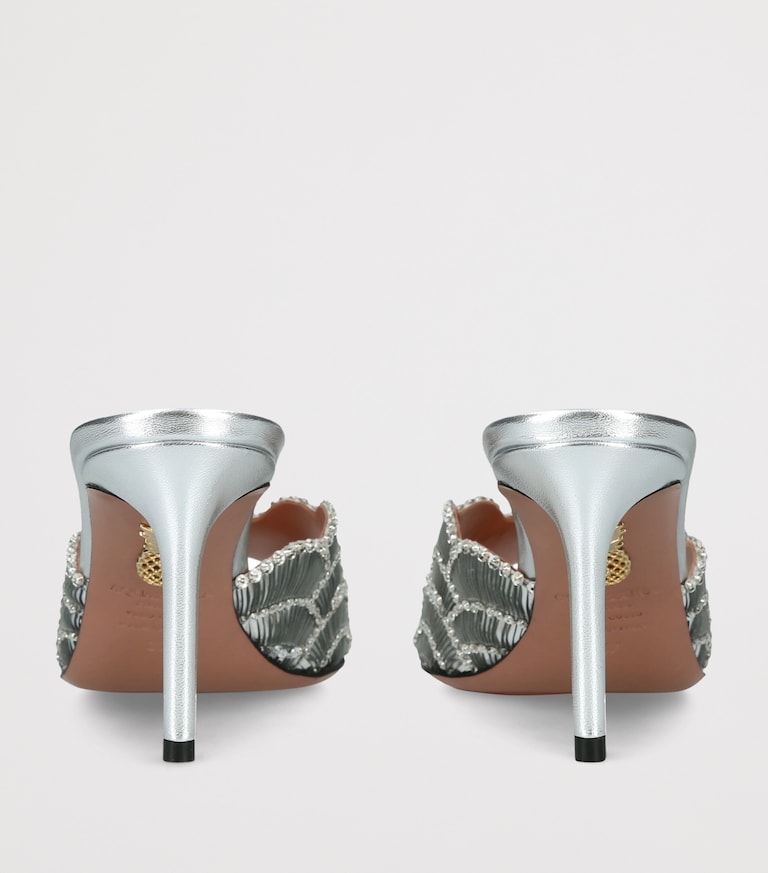 Silver Crystal Embellished Heeled Sandals