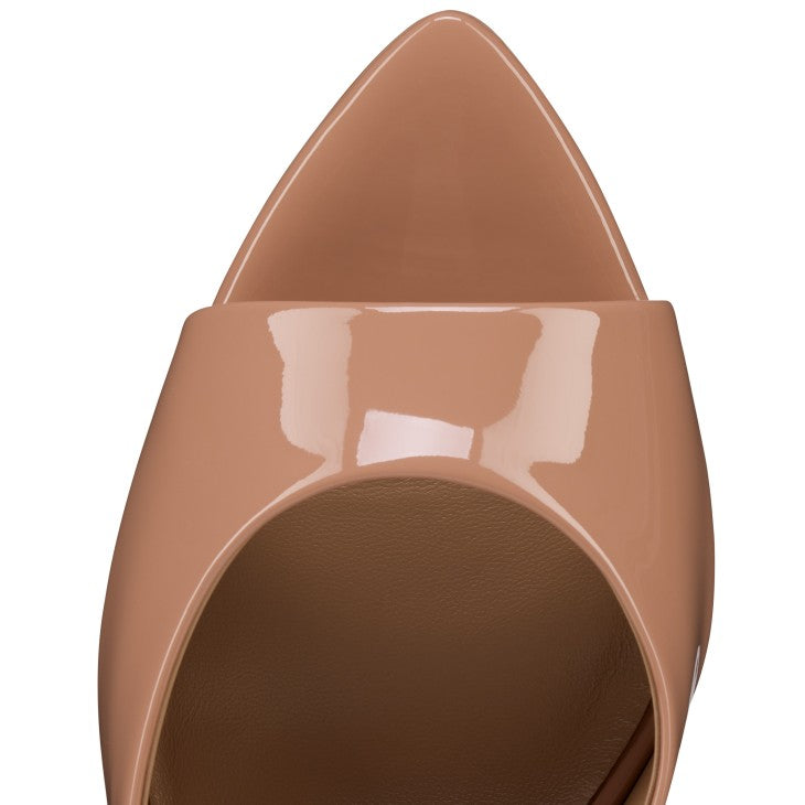 Christian Louboutin Women's Nude Patent Leather Mule Sandals