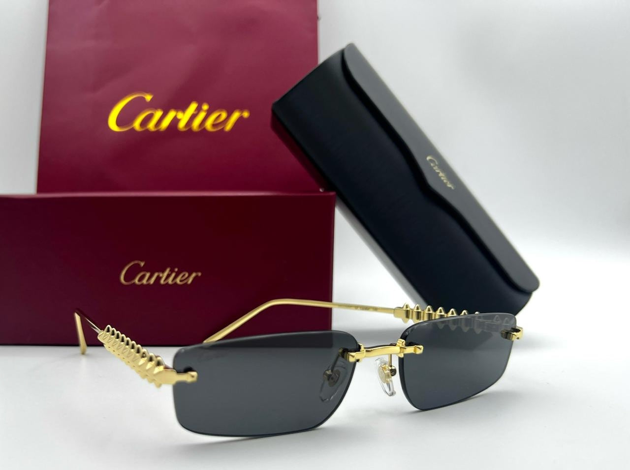 Cartier Rimless Rectangular Sunglasses