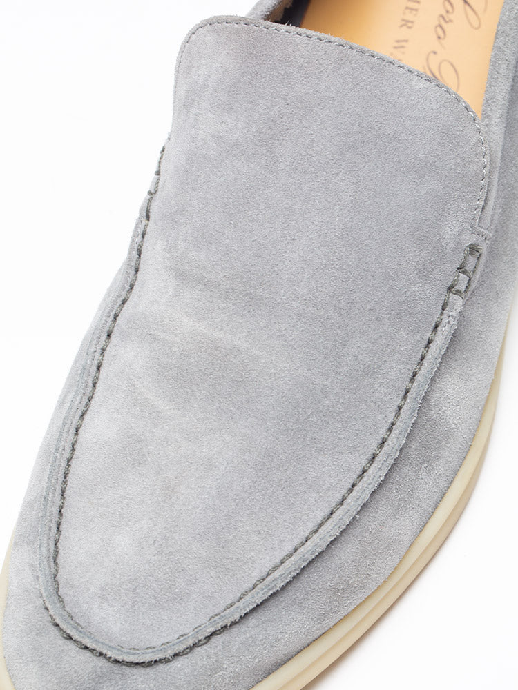 Loro Piana Men's Suede Leather Loafers – Taupe Grey