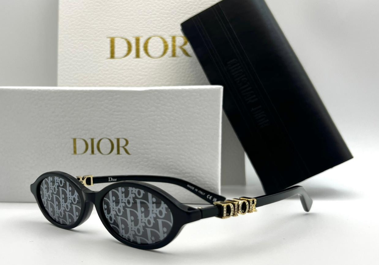 Christian Dior Black Oval Sunglasses