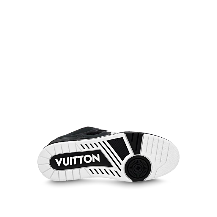 Black & White LV-Inspired Flower Skate Sneakers