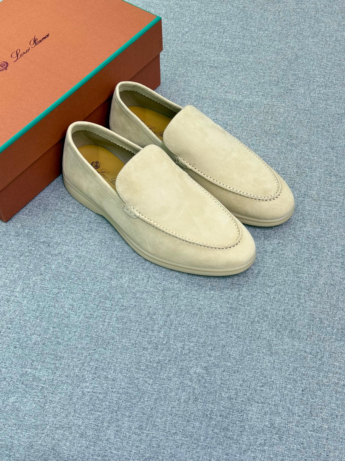Loro Piana Men's Suede Leather Loafers – Sand Beige