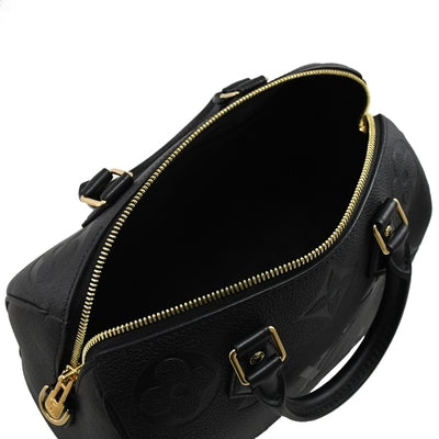 Louis Vuitton-Inspired Black Monogram Boston Bag