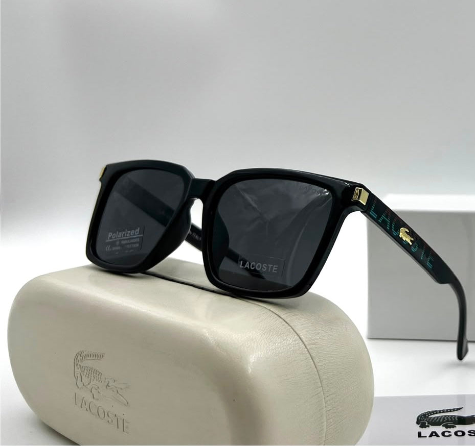 Lacoste Polarized Classic Square Sunglasses in Black
