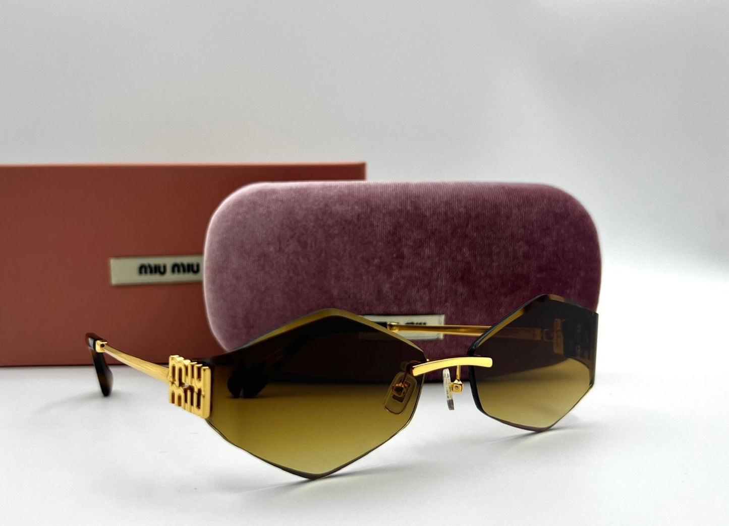 Miu Miu Rimless Geometric Sunglasses