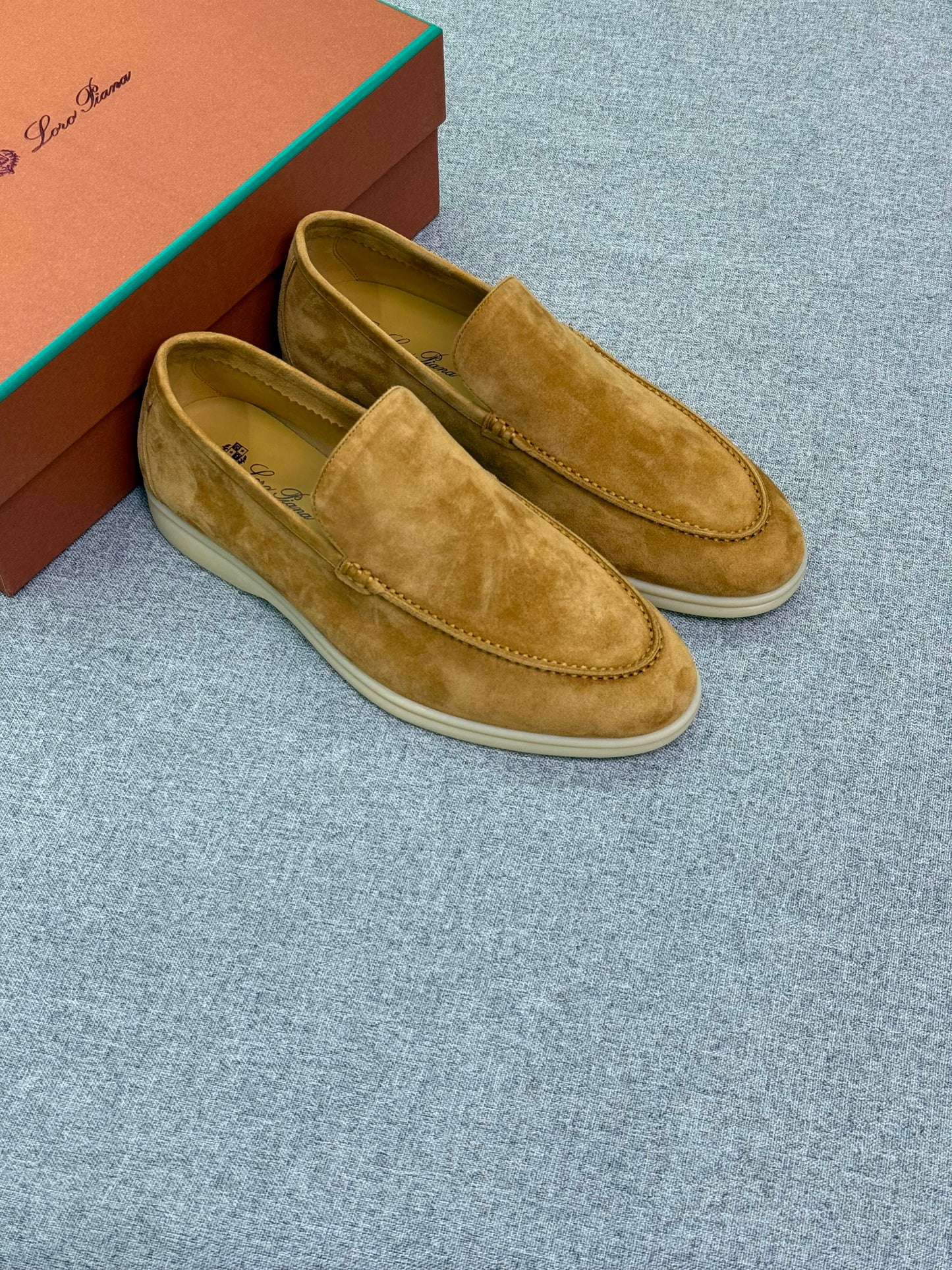 Loro Piana Men's Suede Leather Loafers – Tan Camel