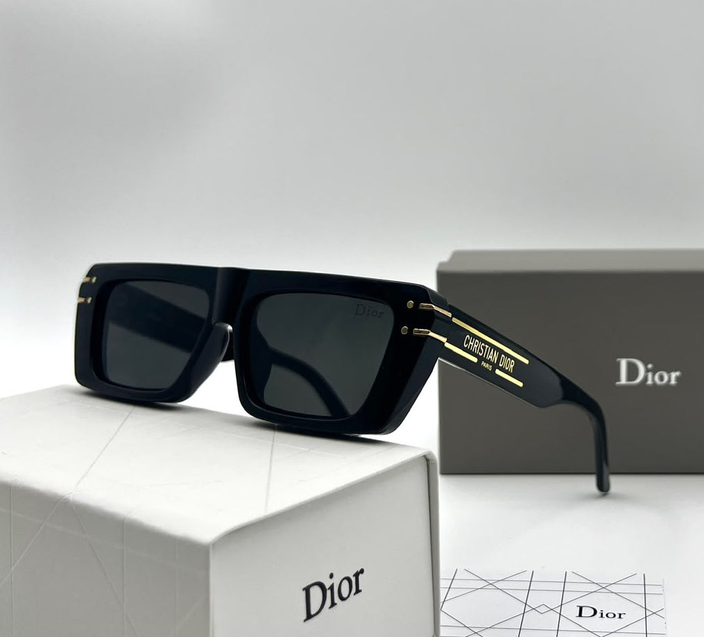 Christian Dior Rectangle Frame Sunglasses- glossy black