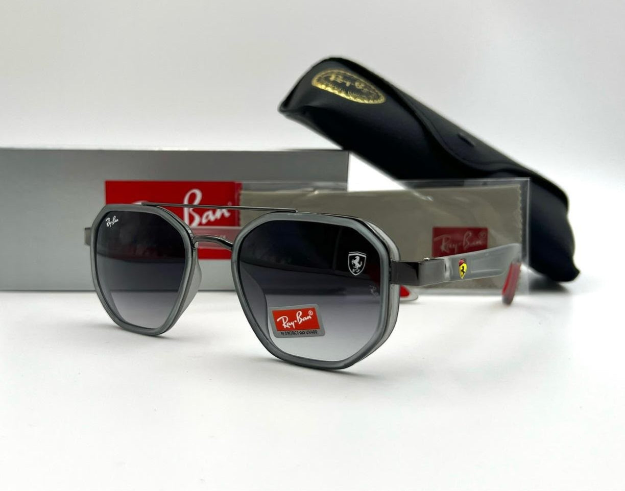 Ray-Ban x Scuderia Ferrari Hexagonal Grey Sunglasses