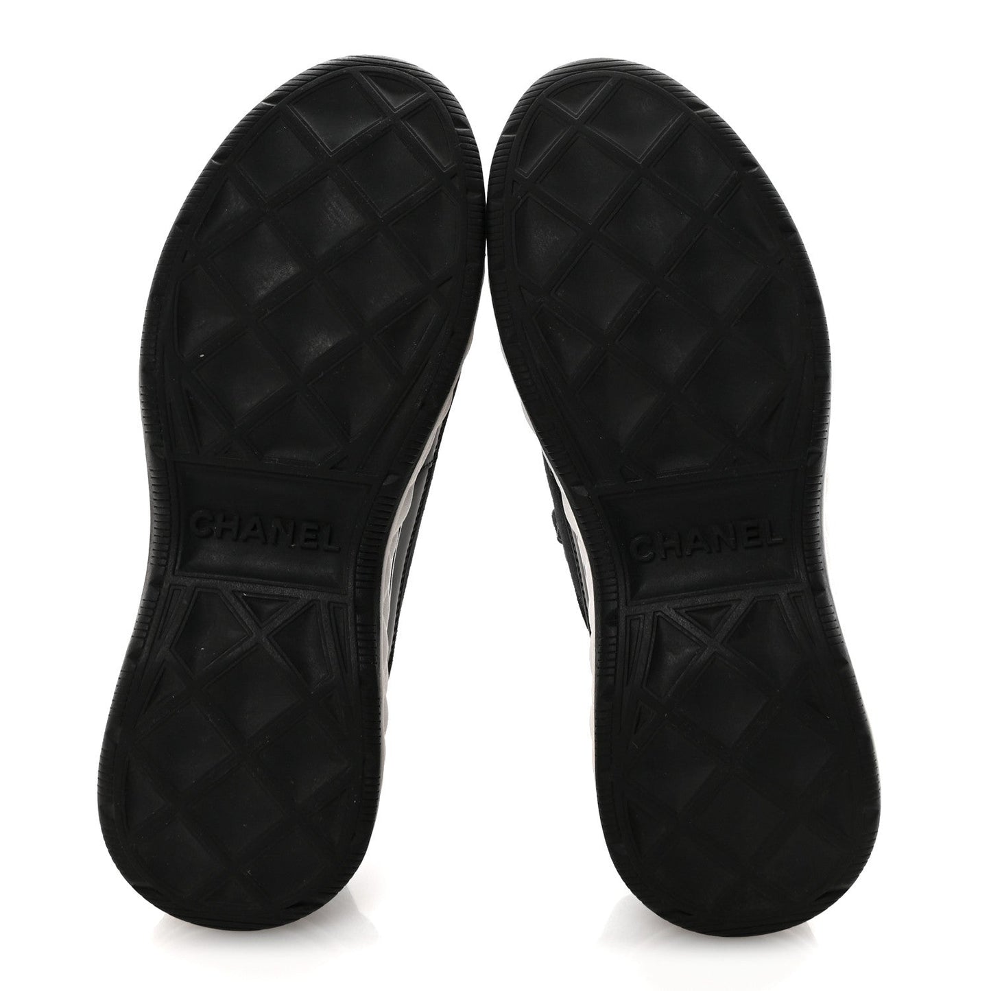 Chanel Mesh & Leather Platform Sneakers – Black & White
