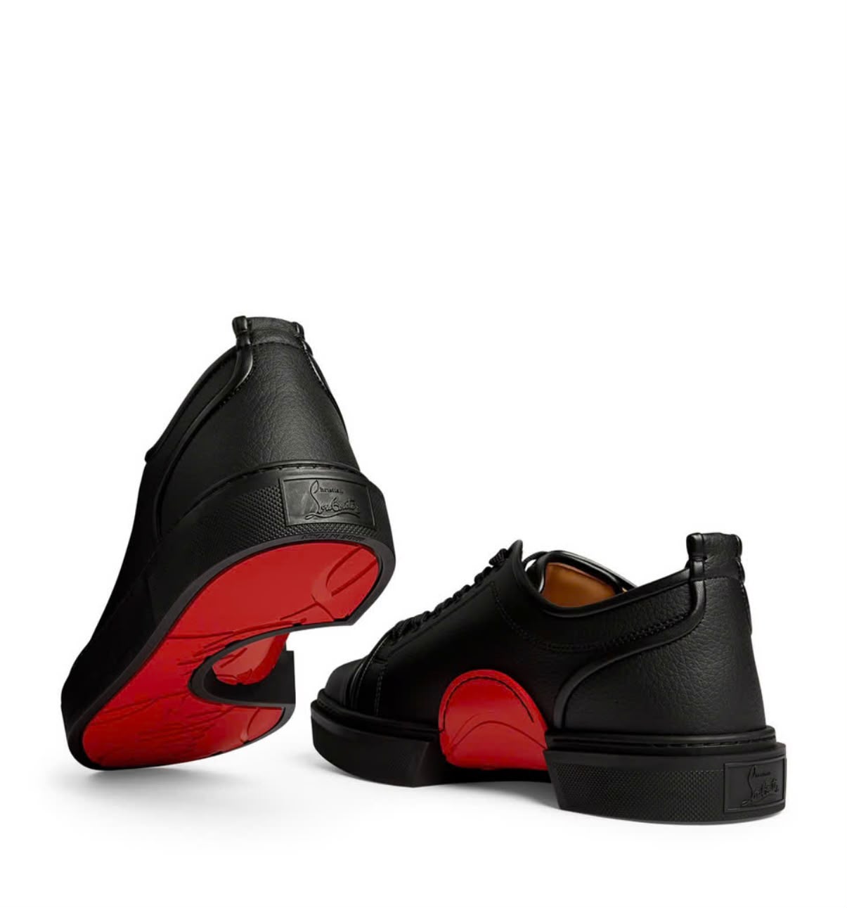 Christian Louboutin Black Leather Low-Top Sneakers