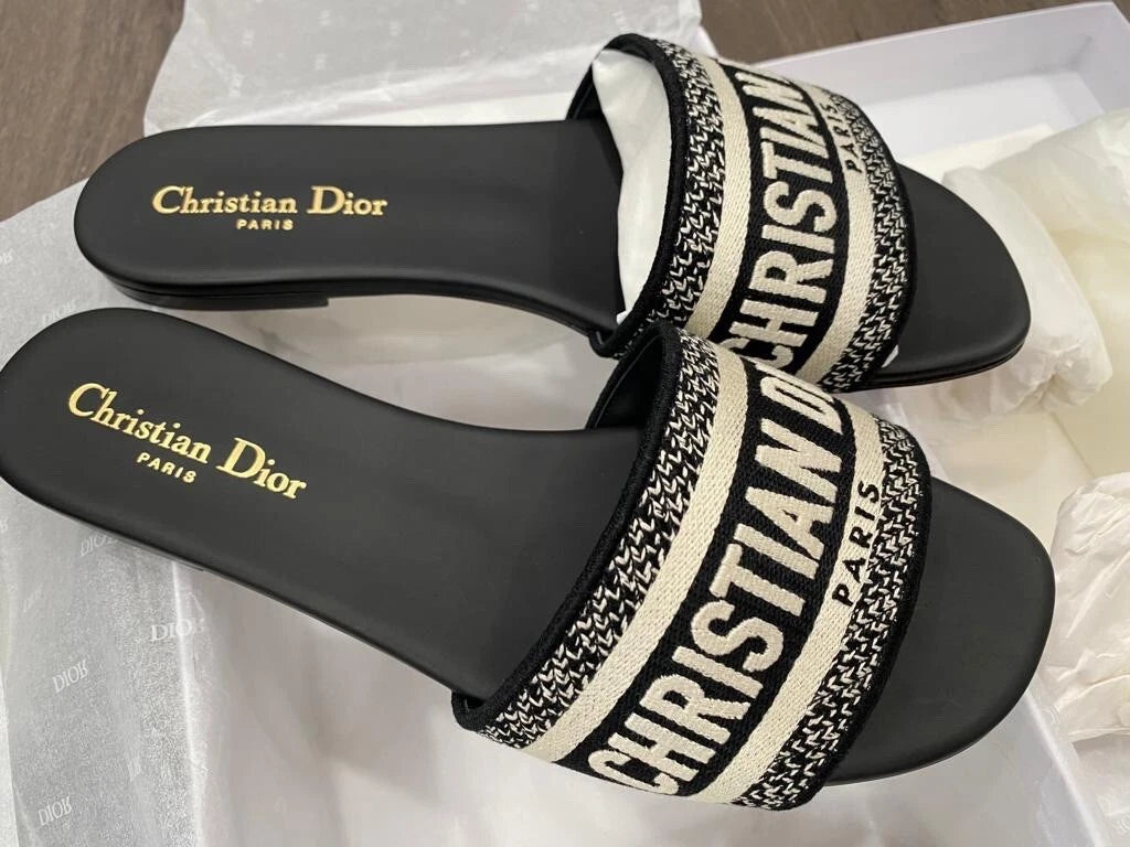 Christian Dior Dway Slide Mules "Black/ White"