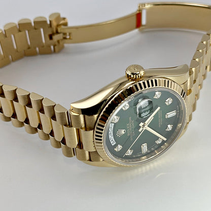 Rolex Day-Date 36mm Yellow Gold Green Ombré Diamond Dial