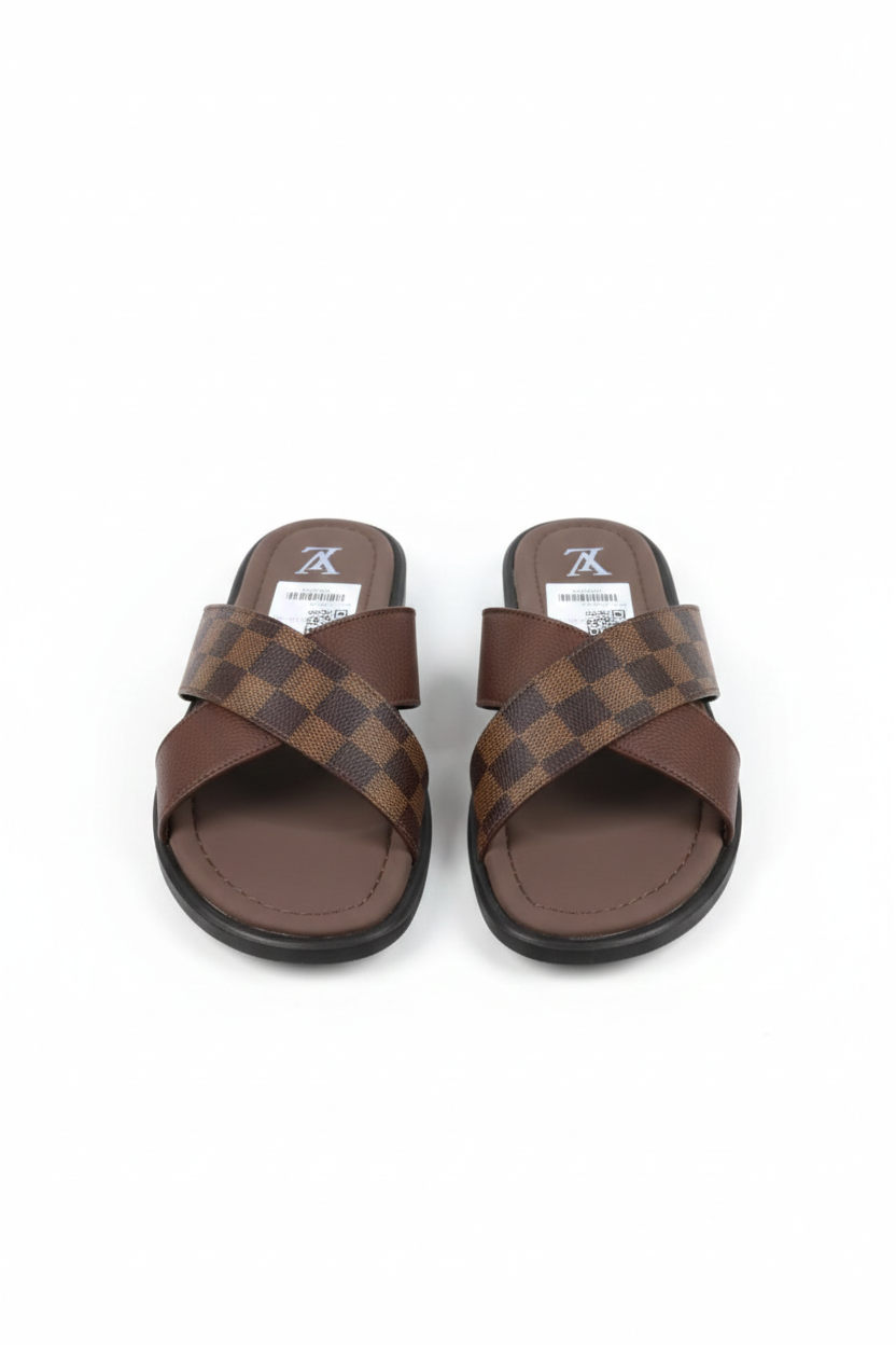 Louis Vuitton Crossover Strap Men's Sandal brown