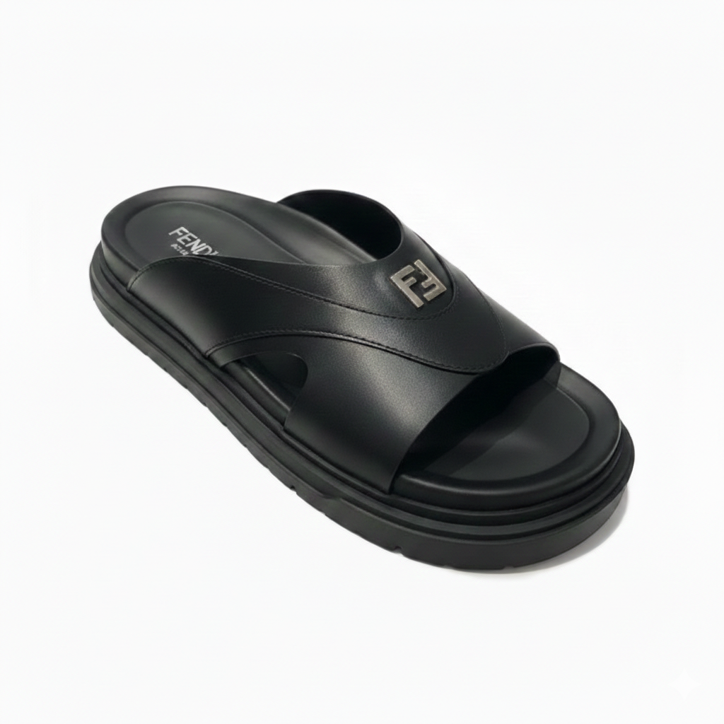 Fendi Squared FF Slides - Sandals