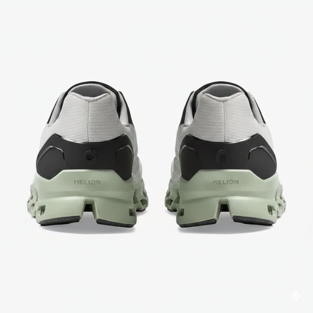 On Cloudmonster "White/Black/Mint"