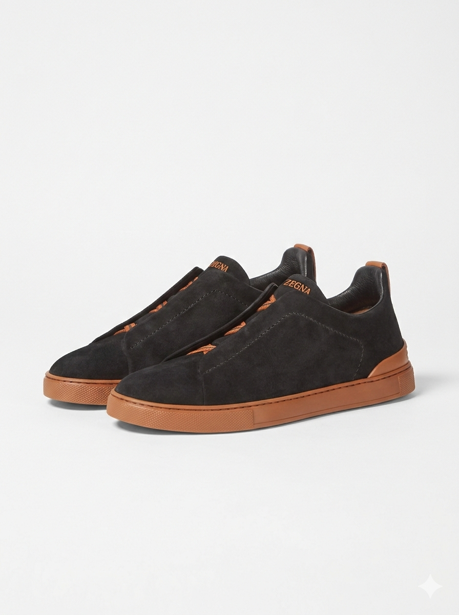 ZEGNA Triple Stitch "Black/Brown "