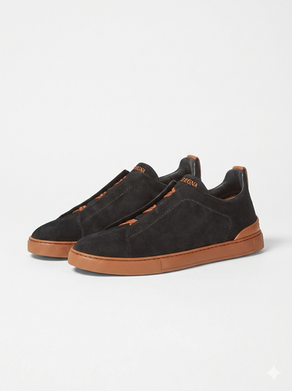 ZEGNA Triple Stitch "Black/Brown "