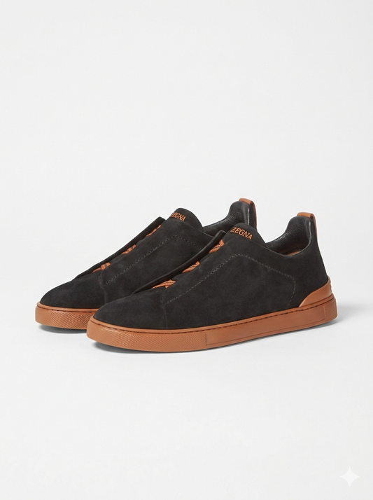 ZEGNA Triple Stitch "Black/Brown "