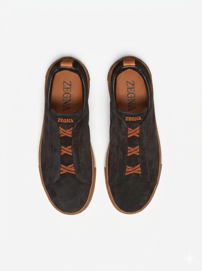 ZEGNA Triple Stitch "Black/Brown "