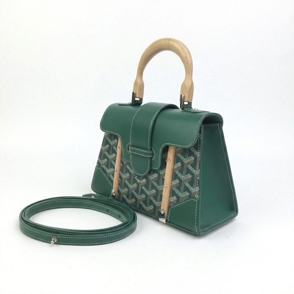 Goyard Wood Handle bag "Green"