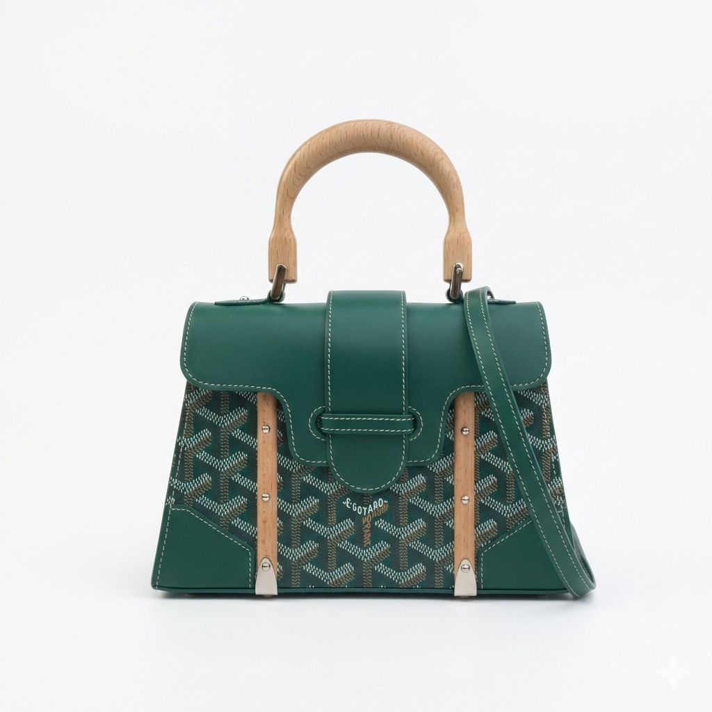 Goyard Wood Handle bag "Green"