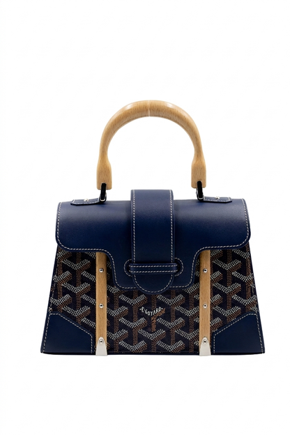 Goyard Wood Handle bag "Navy Blue"