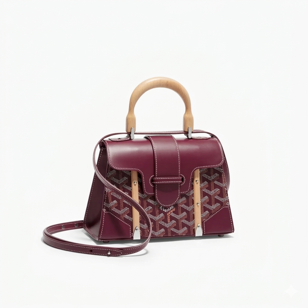 Goyard Wood Handle bag "Burgundy"
