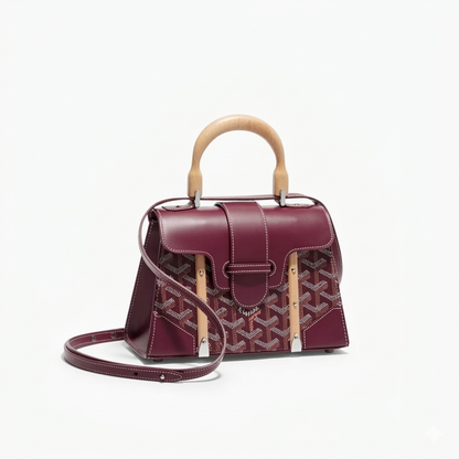 Goyard Wood Handle bag "Burgundy"