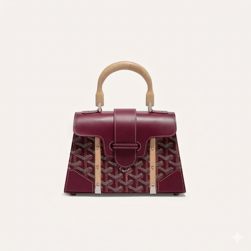 Goyard Wood Handle bag "Burgundy"