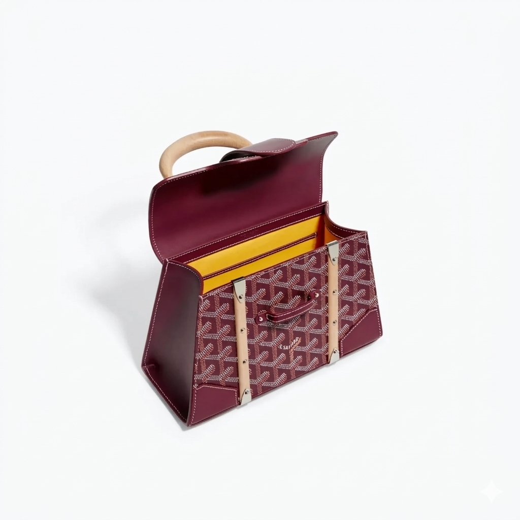 Goyard Wood Handle bag "Burgundy"
