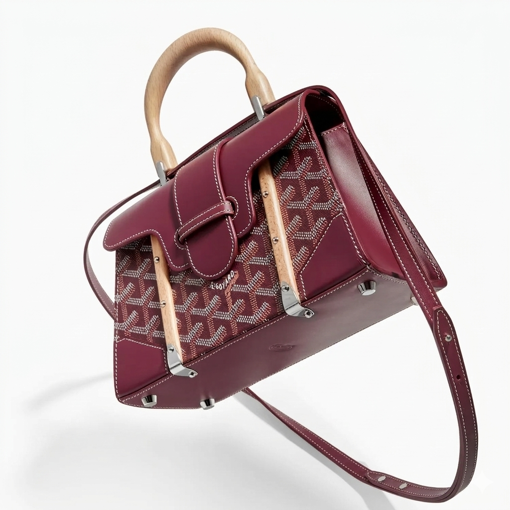 Goyard Wood Handle bag "Burgundy"