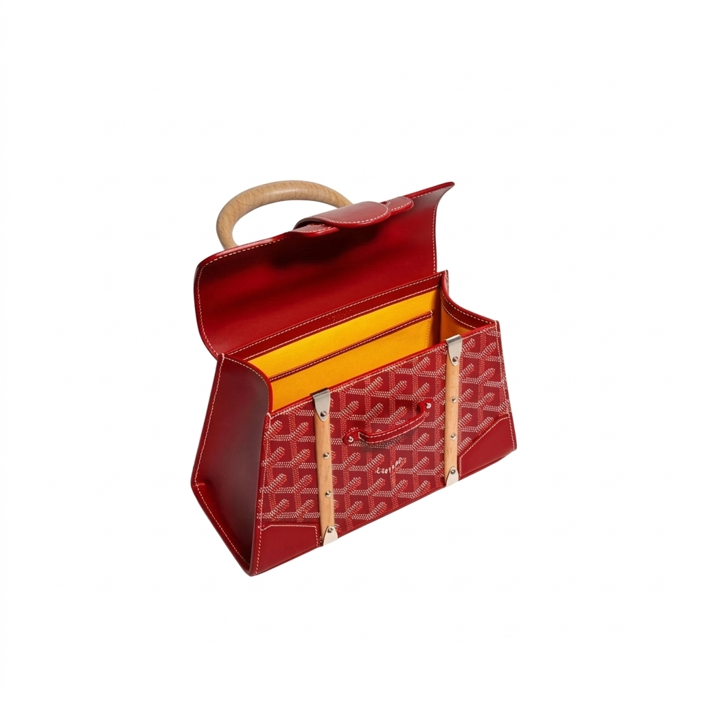Goyard Wood Handle bag "Red"
