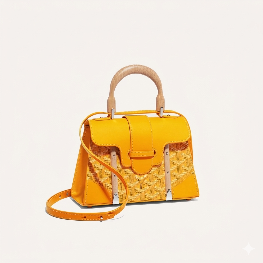 Goyard Wood Handle bag "Yellow"