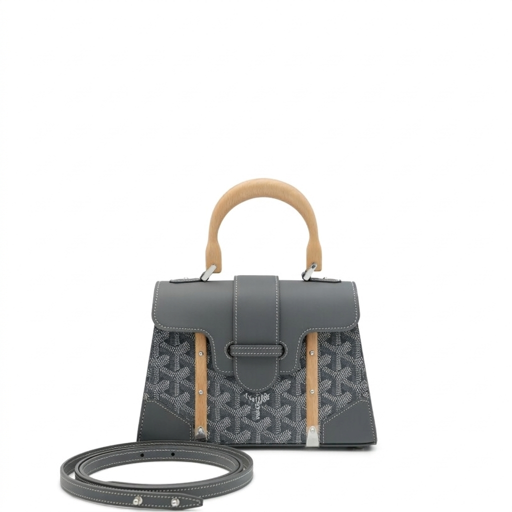Goyard Wood Handle bag "Gray"