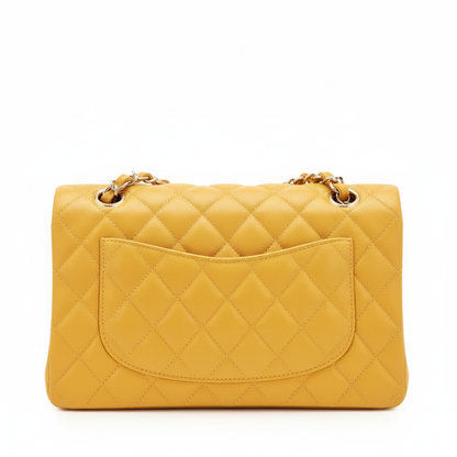 CHANEL Caviar Quilted Medium Double Flap Bag  "Yellow"