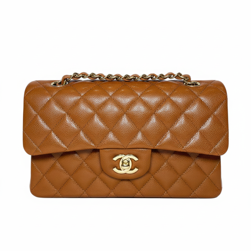 CHANEL Caviar Quilted Medium Double Flap Bag  "Brown"