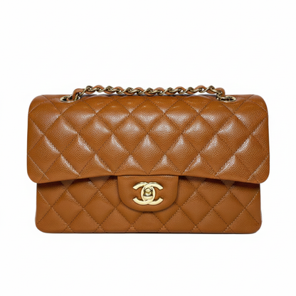 CHANEL Caviar Quilted Medium Double Flap Bag  "Brown"