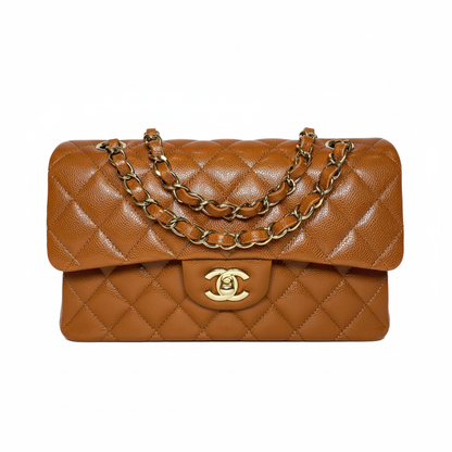 CHANEL Caviar Quilted Medium Double Flap Bag  "Brown"