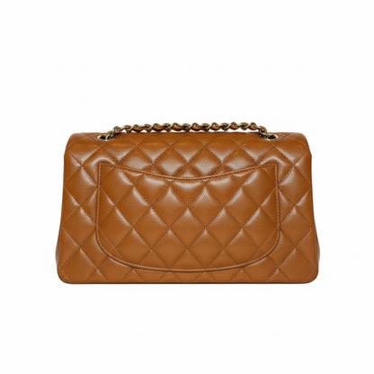 CHANEL Caviar Quilted Medium Double Flap Bag  "Brown"