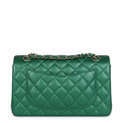 CHANEL Caviar Quilted Medium Double Flap Bag  "Green"